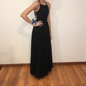 Strapped to Be Here Black Maxi Dress